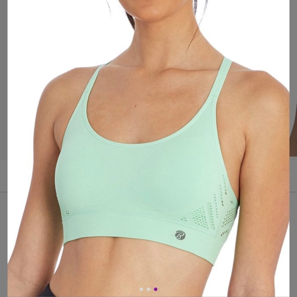 Bally Diamond-Mesh Delain Mint Green Sports Bra - NWT